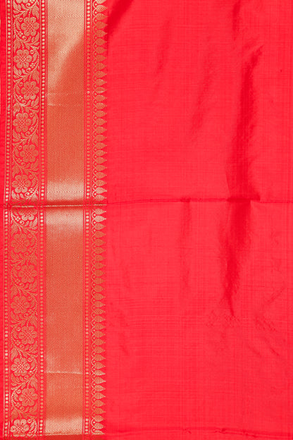 Red Katan Pure Silk Kadhwa Saree - Panaya 