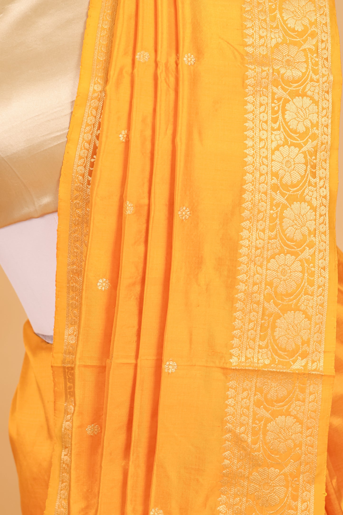 Yellow Katan Pure Silk Kadhwa Saree - Panaya 