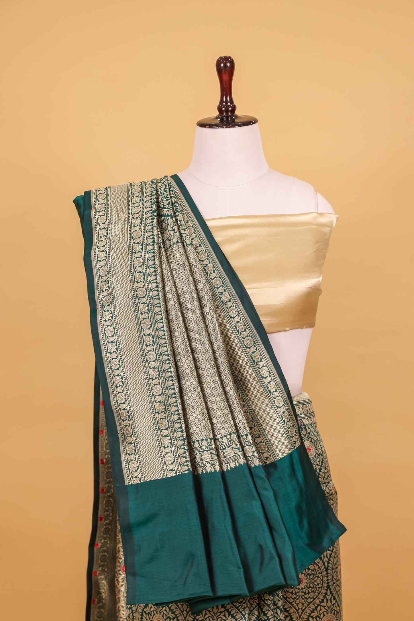 Green Katan Pure Silk Cutwork Saree - Panaya 