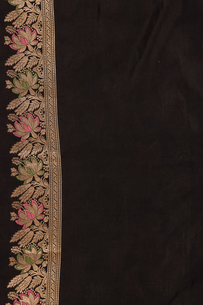 Black Katan Pure Silk Cutwork Saree