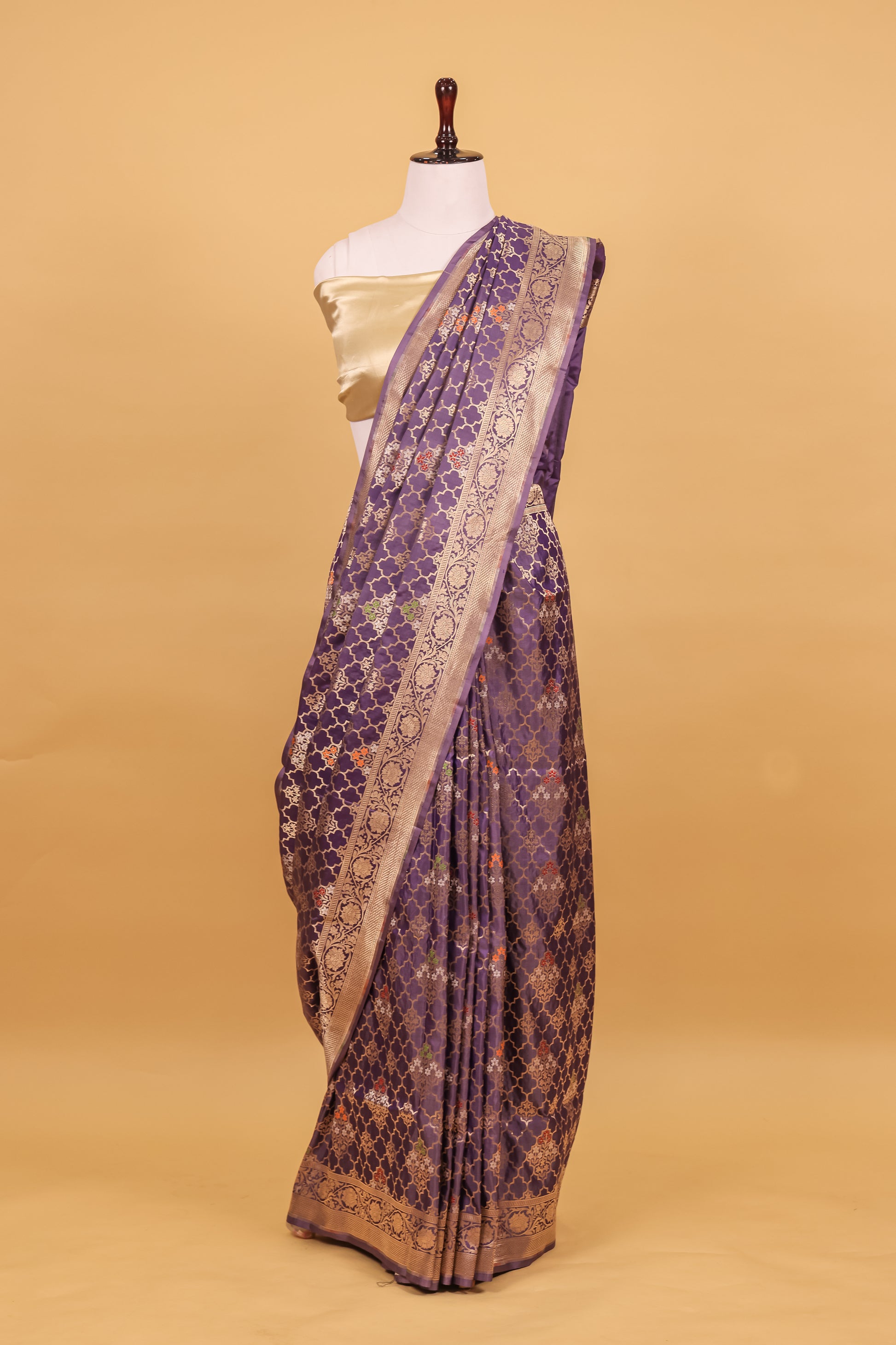 Blue Katan Pure Silk Kadhwa Saree