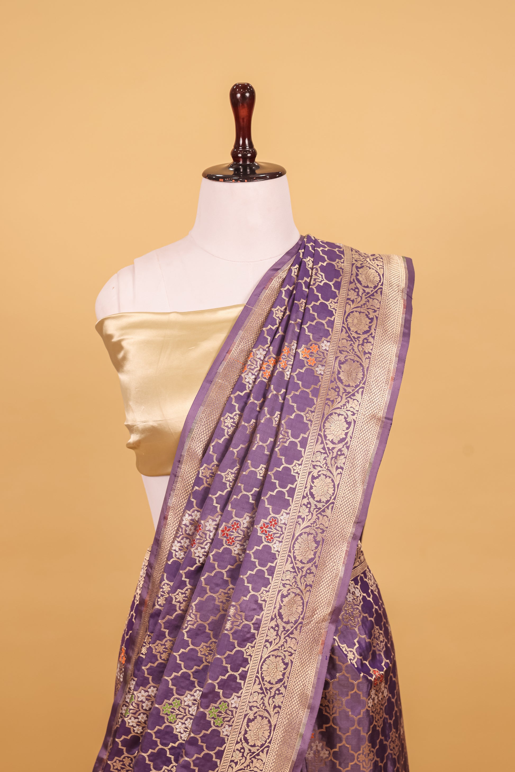 Blue Katan Pure Silk Kadhwa Saree