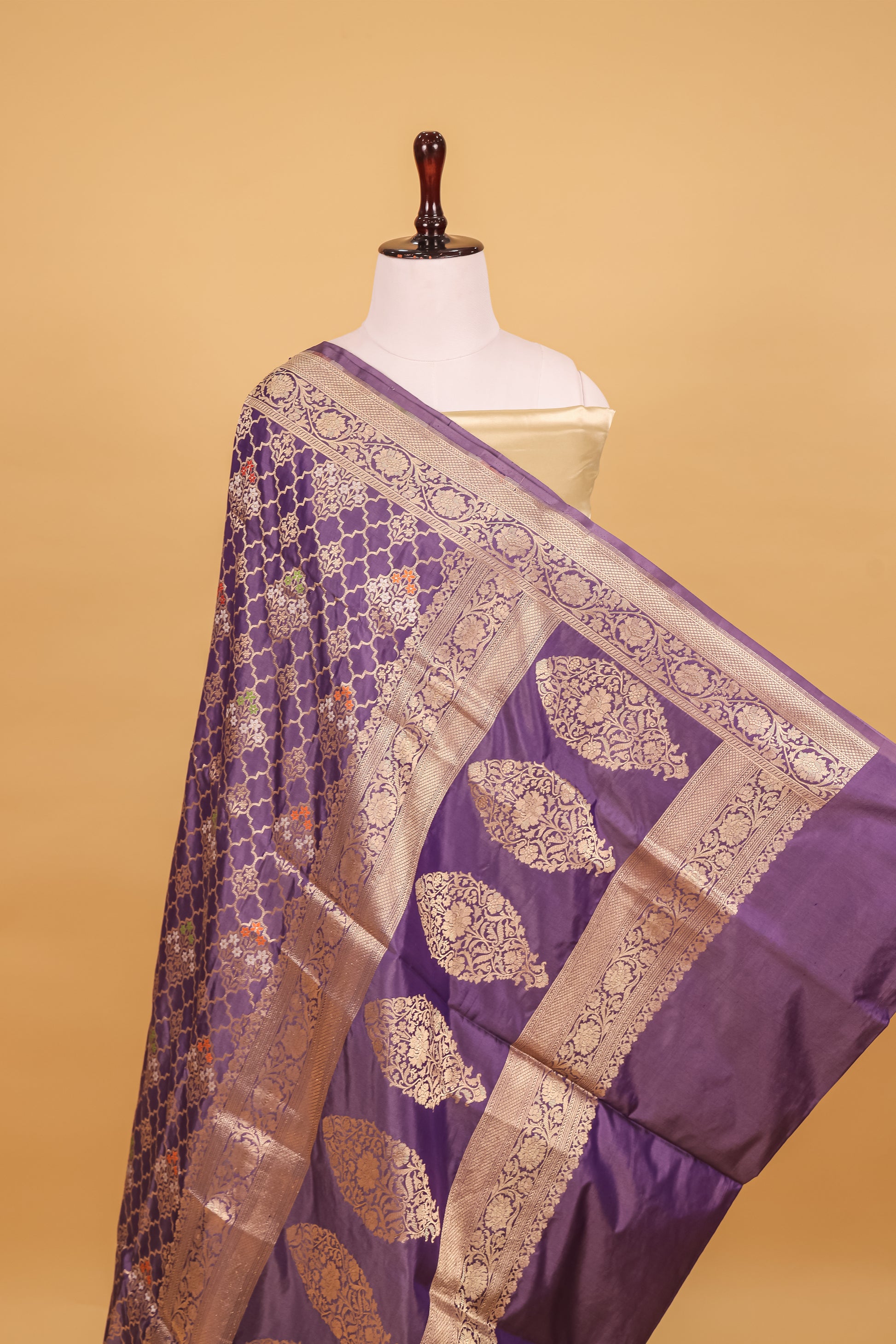 Blue Katan Pure Silk Kadhwa Saree