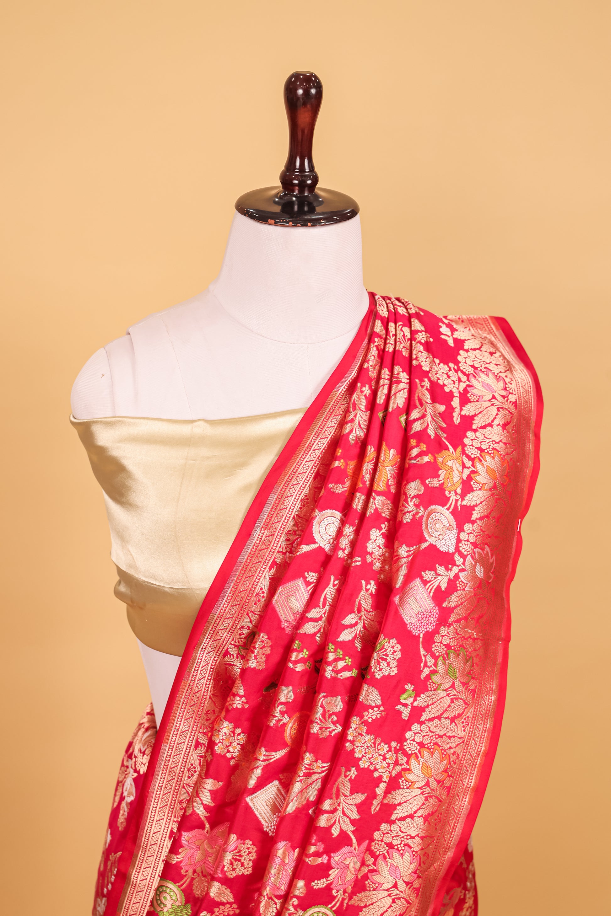 Rani Pink Katan Pure Silk Cutwork Saree