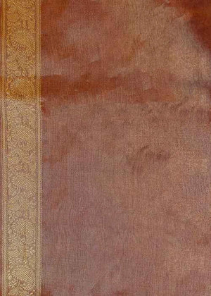 Onion Pink Tissue Silk Saree — Kadwa Jaal