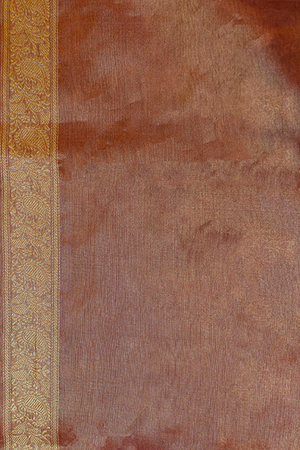 Onion Pink Tissue Silk Saree — Kadwa Jaal