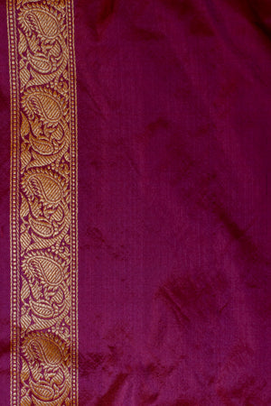 Magenta Katan Silk Saree — Kadwa Booti