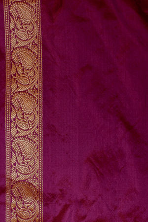 Magenta Katan Silk Saree — Kadwa Rombus Boota