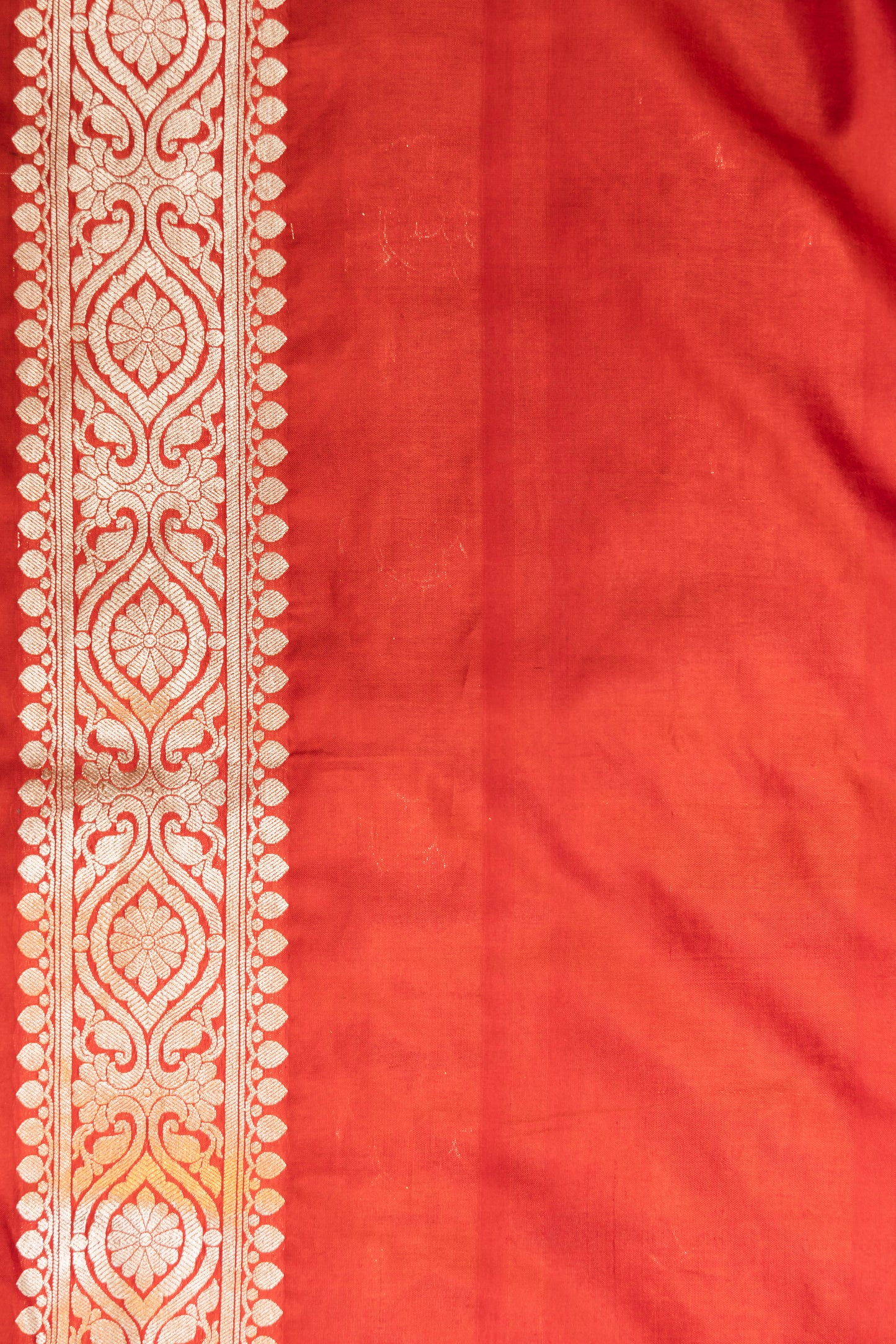 Red Handwoven Cutwork Katan Silk Saree