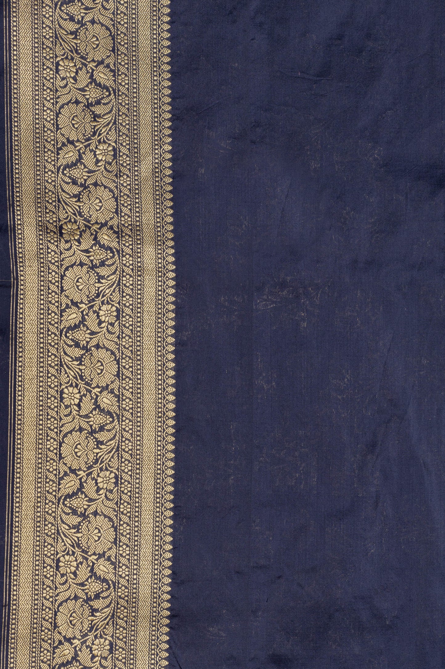 Blue Handwoven Cutwork Katan Silk Saree - Panaya 