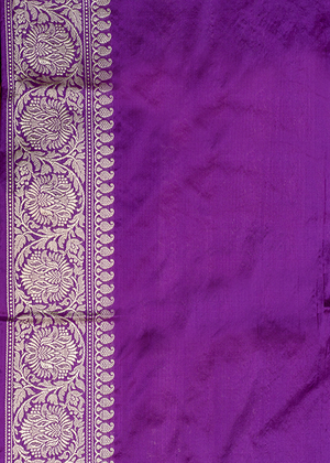 Magenta Katan Silk Saree — Kadwa Meena Jaal