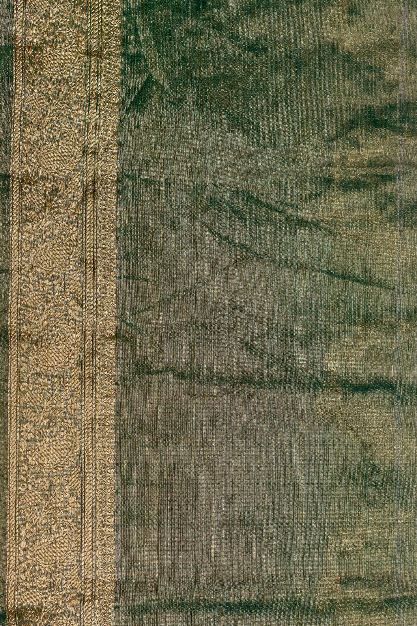 Green Tissue Pure Silk Handwoven Saree - Panaya 