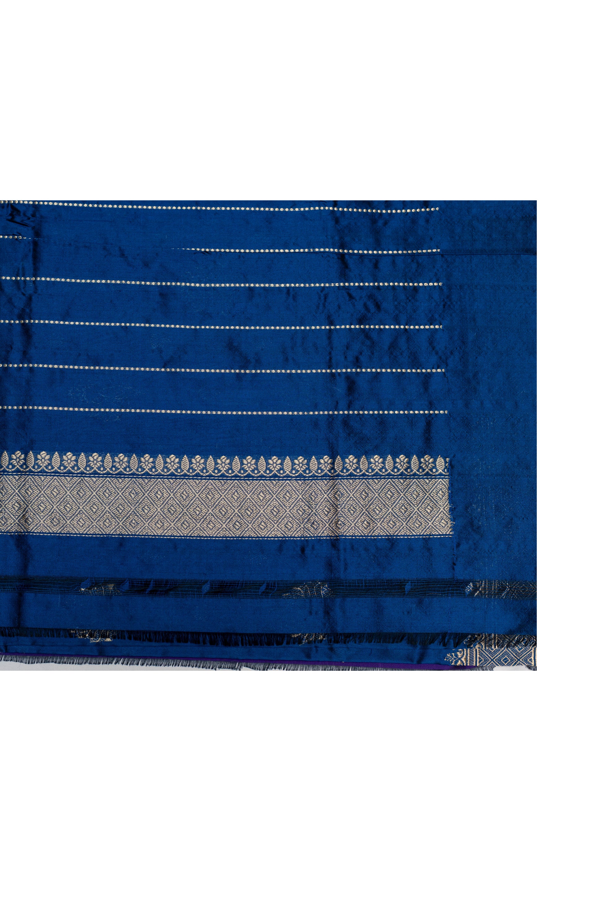 Royal Blue Handwoven Kadwa Katan Silk Saree