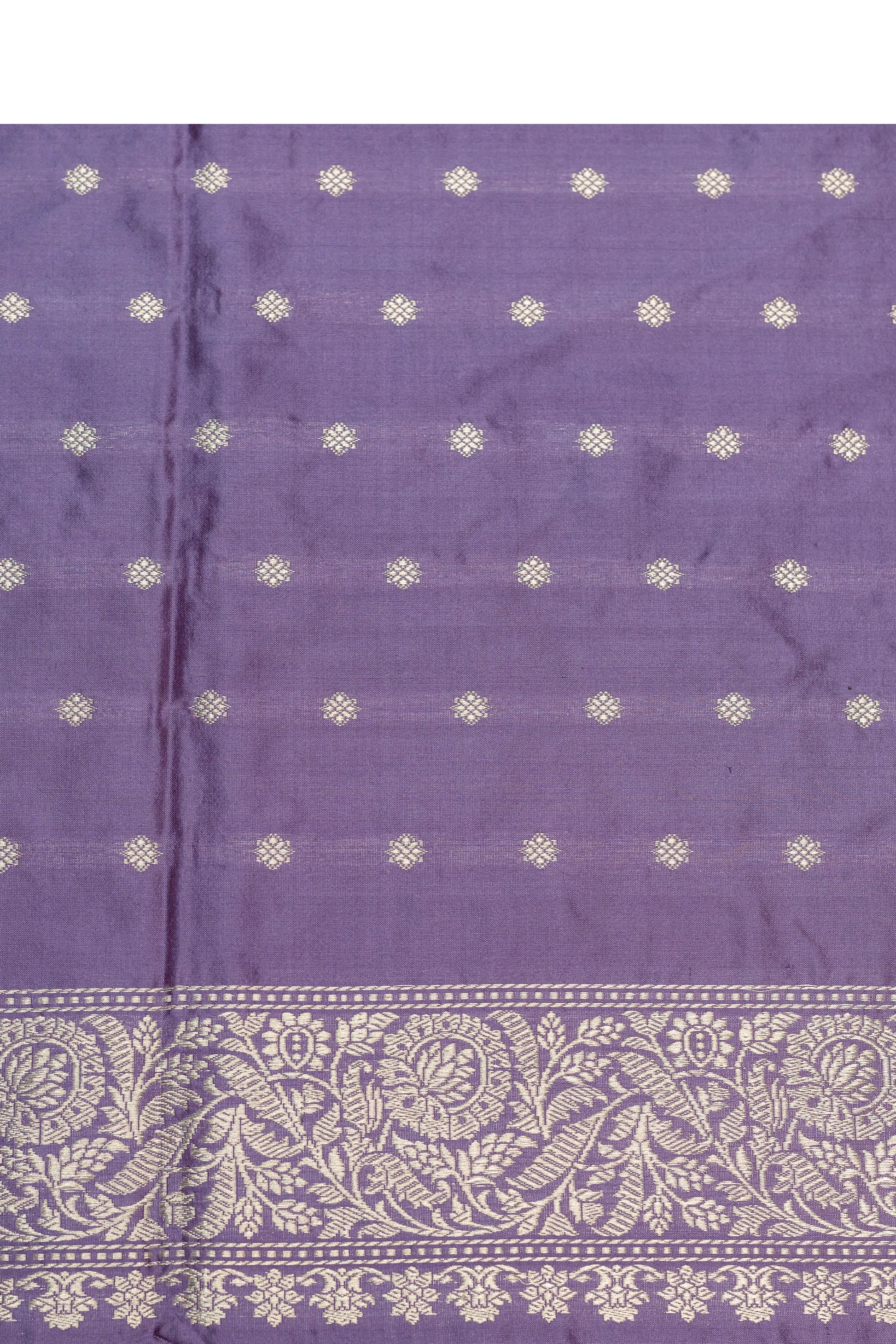 Lavender Handwoven Kadwa Katan Silk Saree