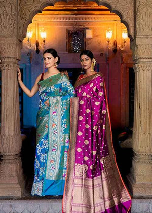 Wine Katan Silk Saree — Kadwa Jaal
