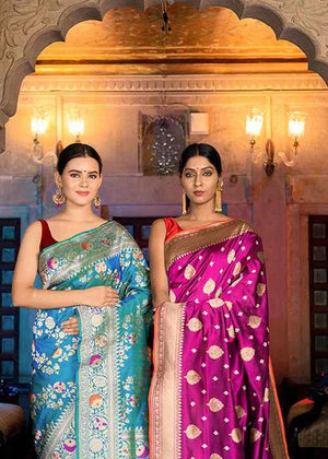 Wine Katan Silk Saree — Kadwa Jaal