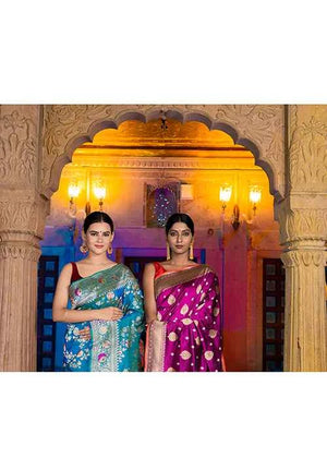 Wine Katan Silk Saree — Kadwa Jaal