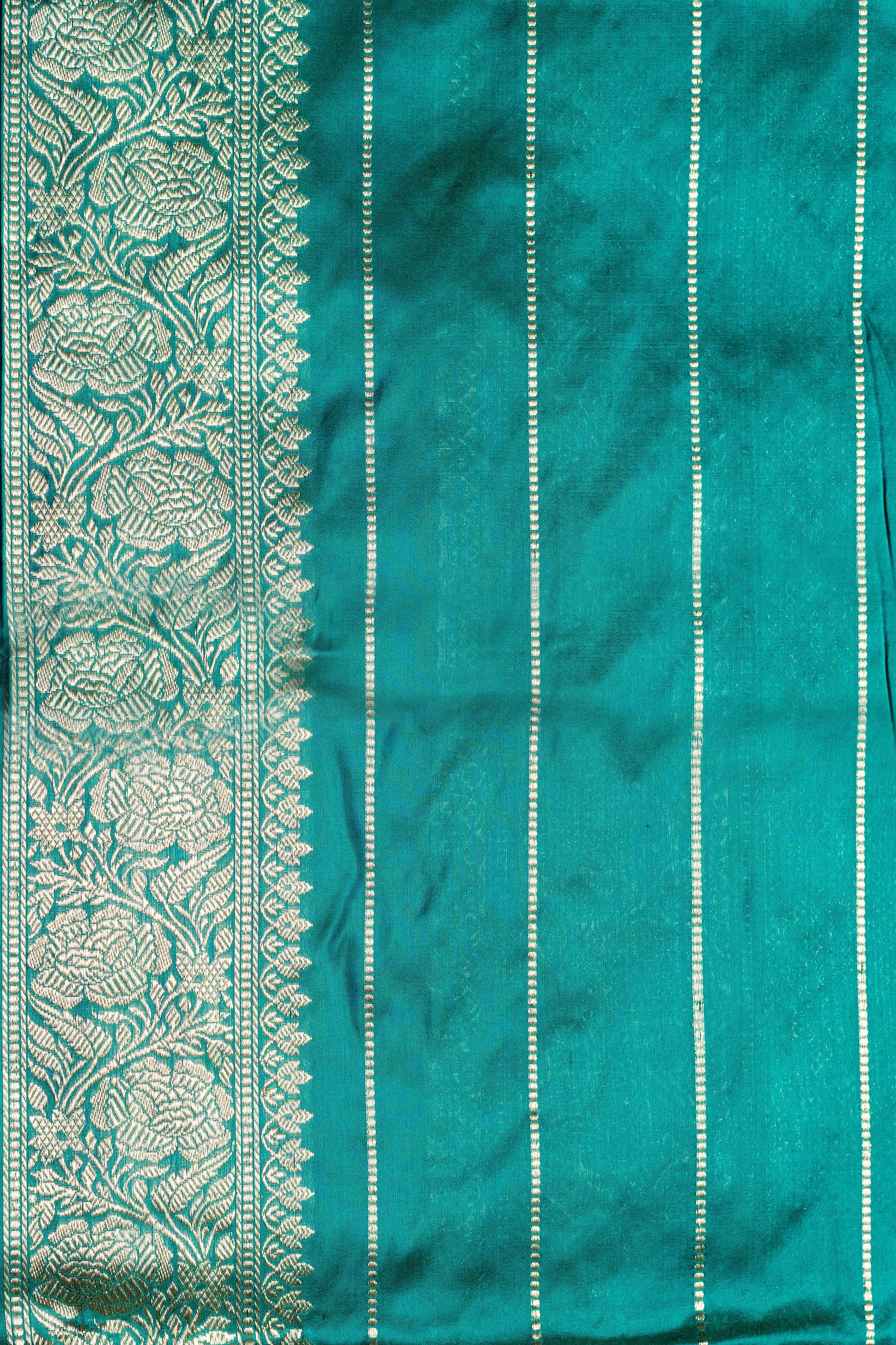 Green Handwoven Kadwa Katan Silk Saree