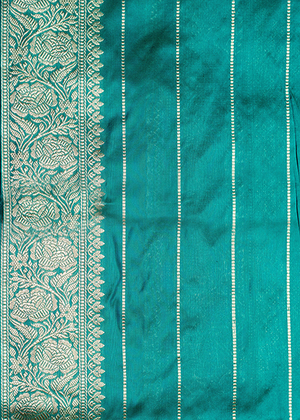 Green Katan Silk Saree — Konia Boota- The panaya