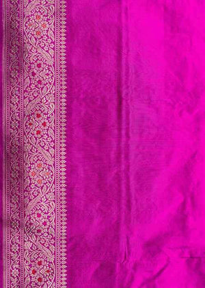 Magenta Katan Silk Saree — Meena Jaal