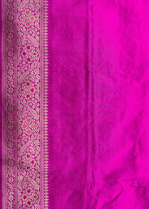 Magenta Katan Silk Saree — Meena Jaal