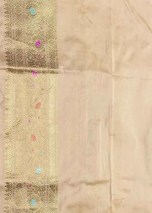 Off White Katan Silk Saree — Kadwa Boota