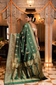 Green Handwoven Kadwa Katan Silk Saree