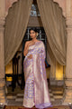 Lavender Katan Pure Silk Handwoven Saree