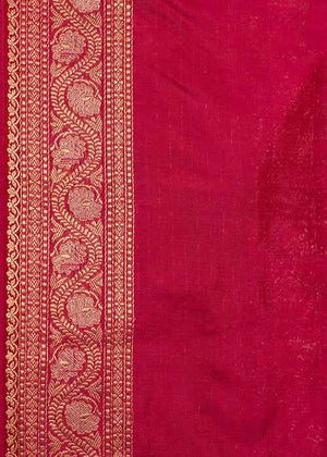 Dark Pink Katan Silk Saree — Kadwa Jaal