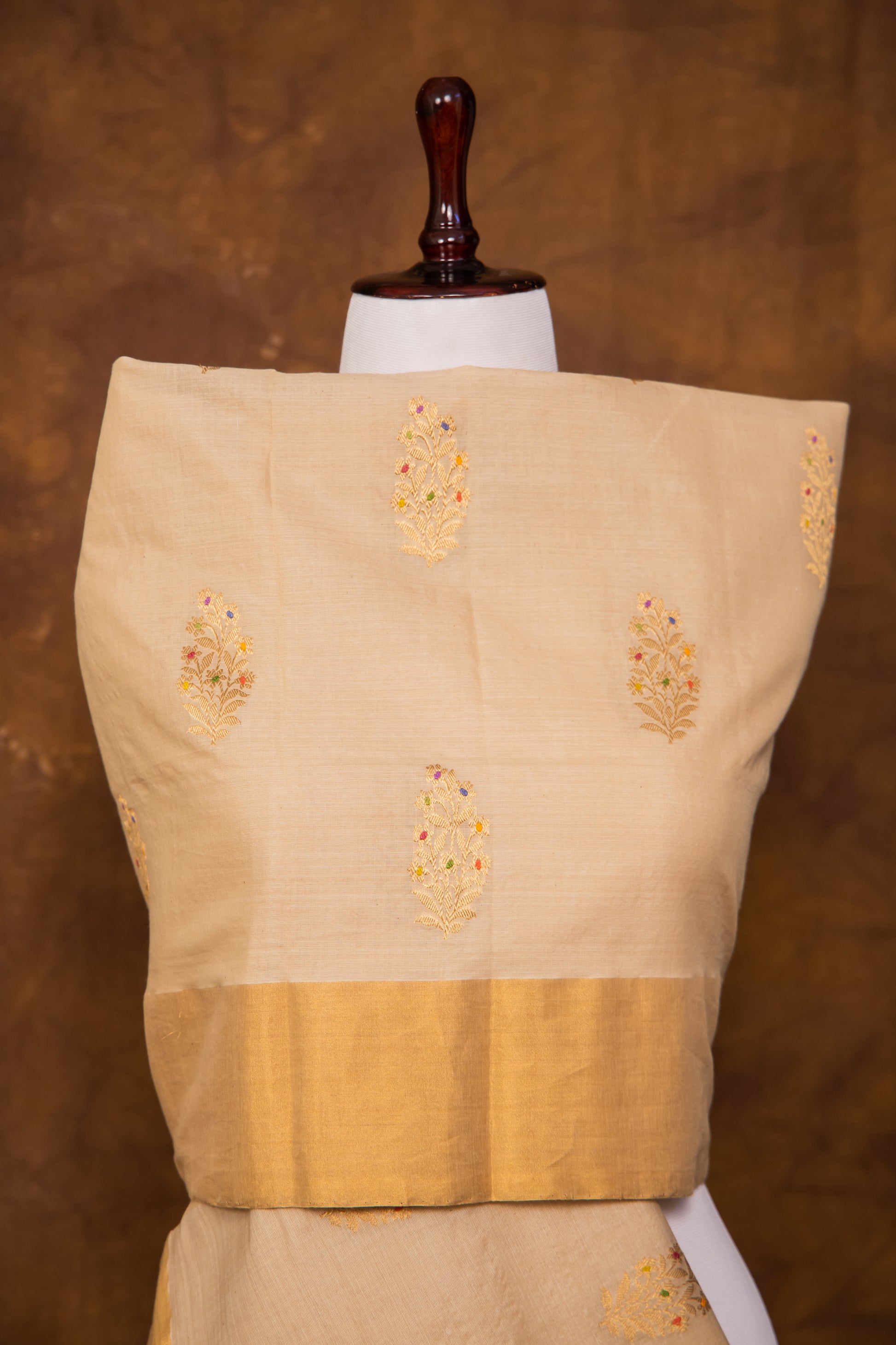 Offwhite Dupatta Silk by Cotton