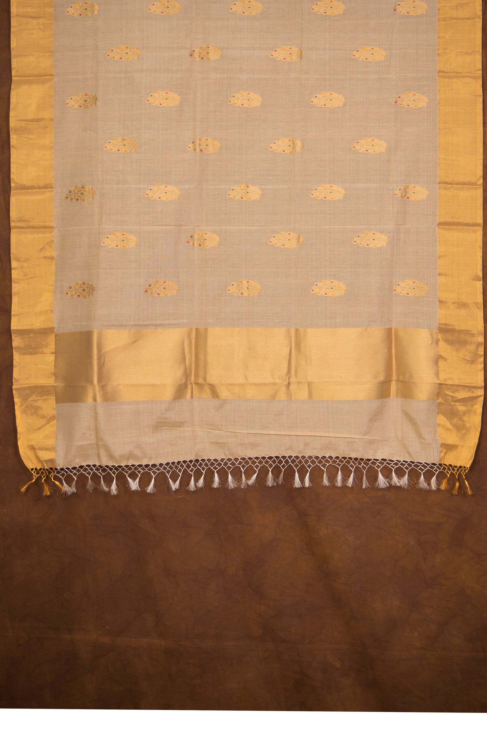 Offwhite Dupatta Silk by Cotton