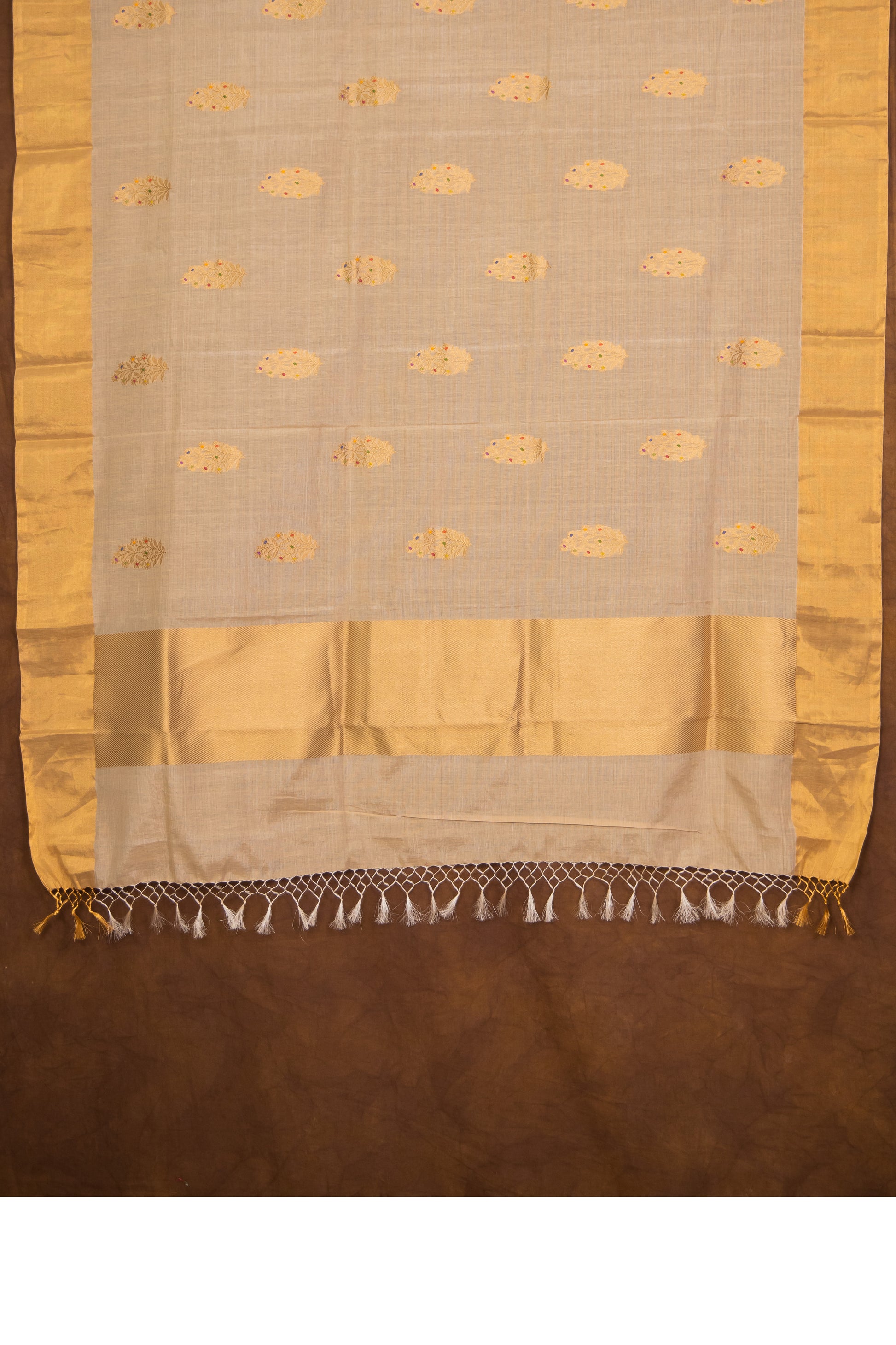 Offwhite Dupatta Silk by Cotton