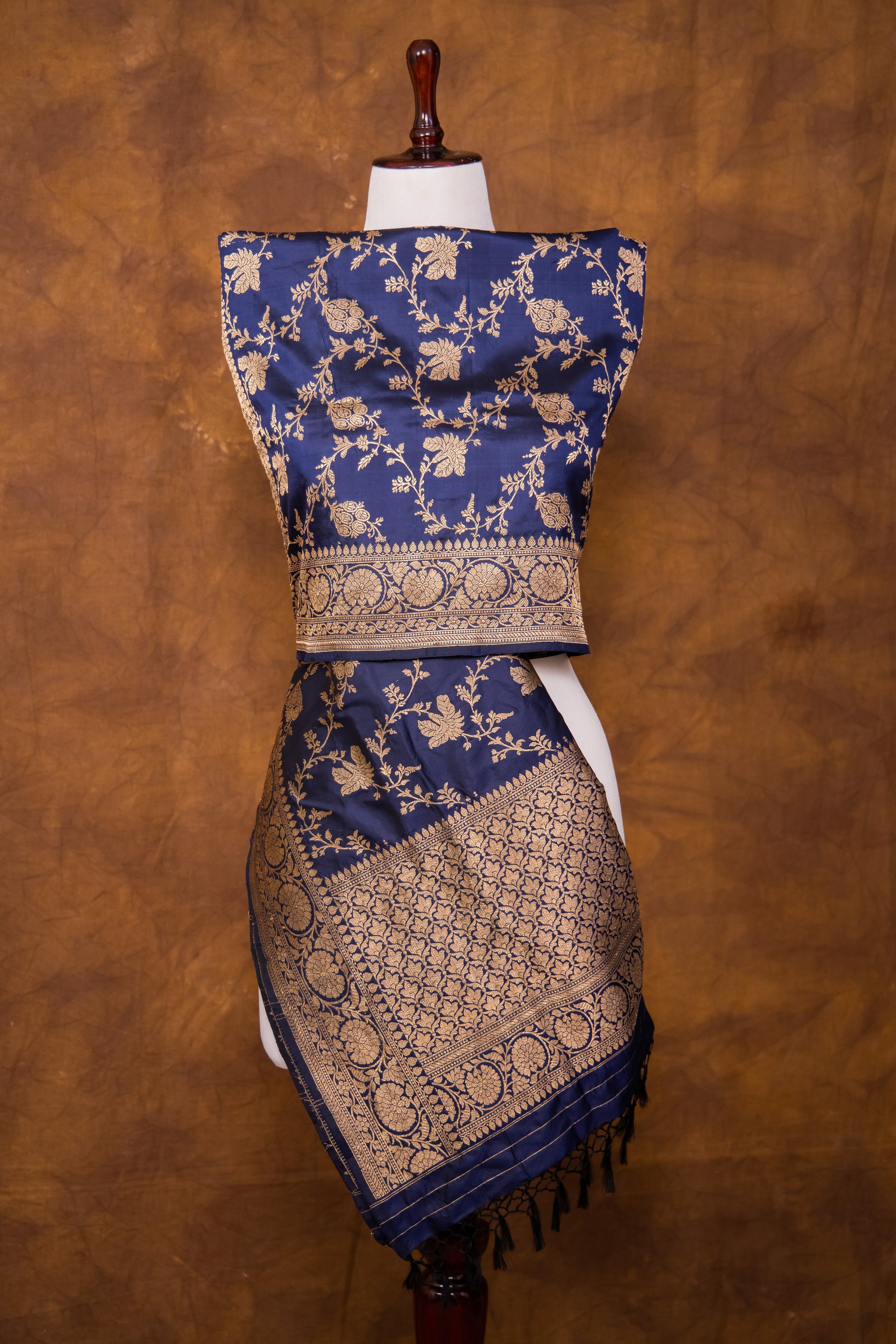 Indigo Blue Dupatta Katan Pure Silk