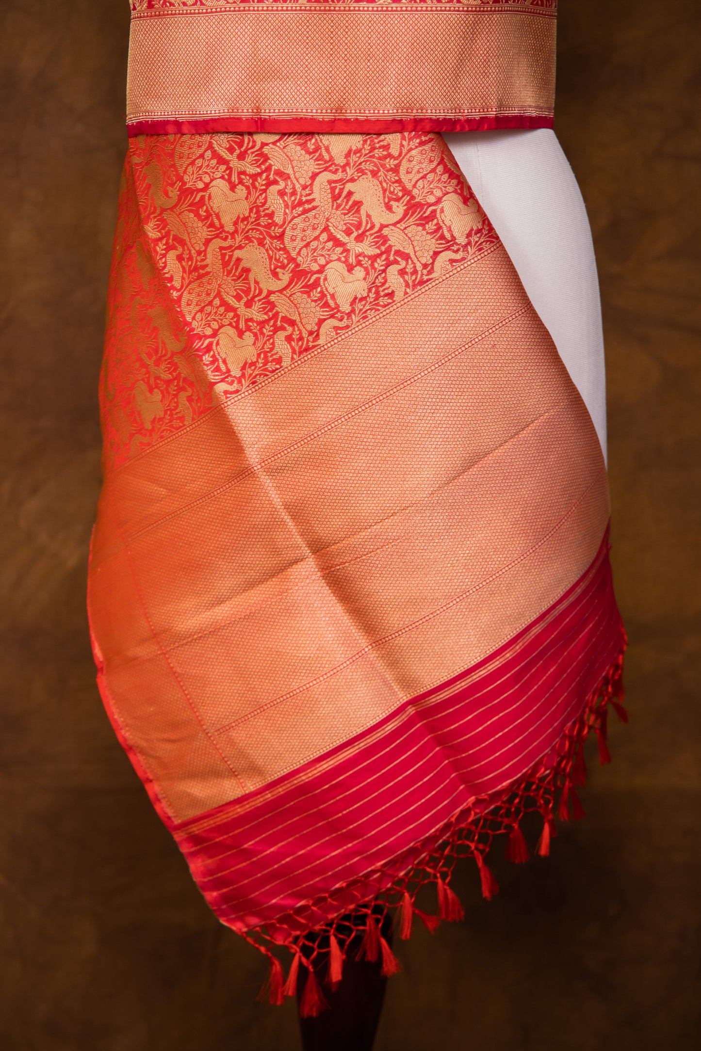 Pink Katan Pure Silk Dupatta - Panaya 