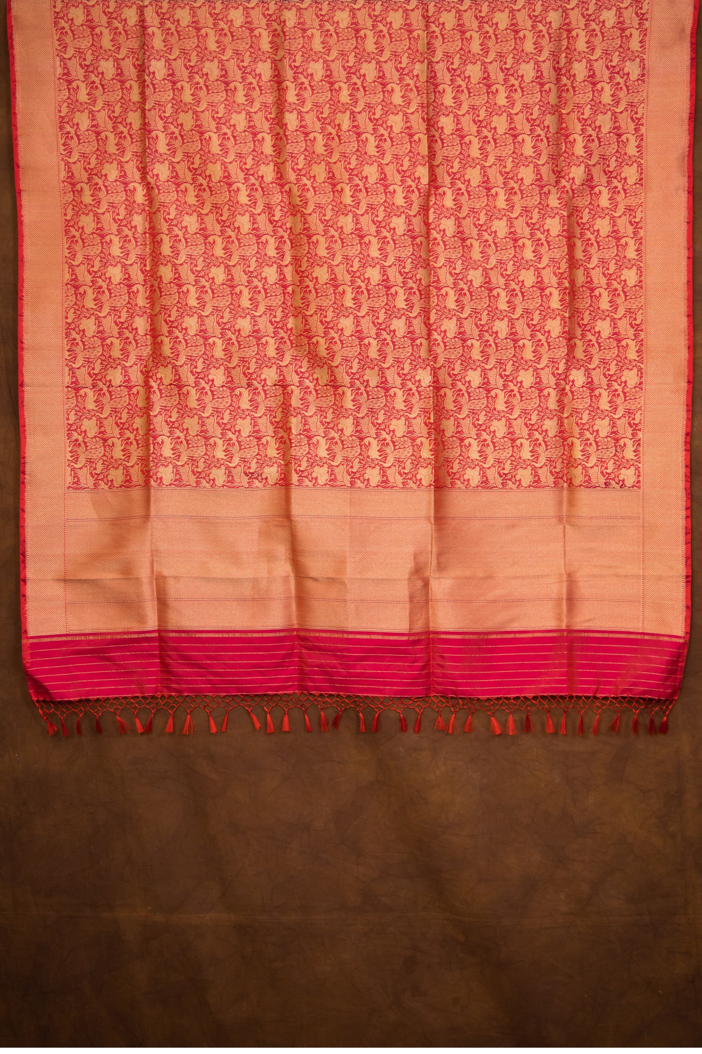 Pink Katan Pure Silk Dupatta - Panaya 