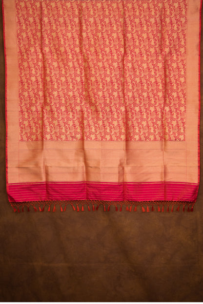 Pink Katan Pure Silk Dupatta - Panaya 