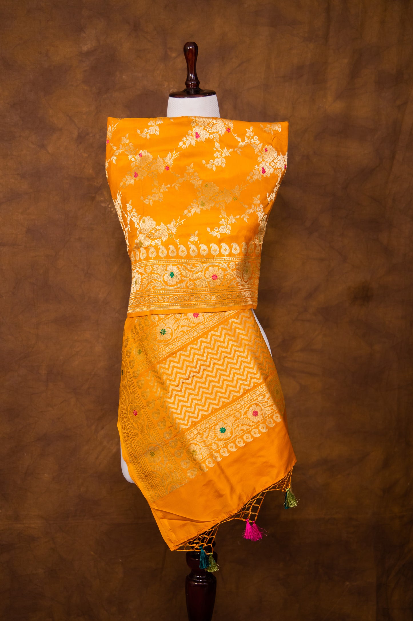 Mustard Katan Pure Silk Dupatta - Panaya 