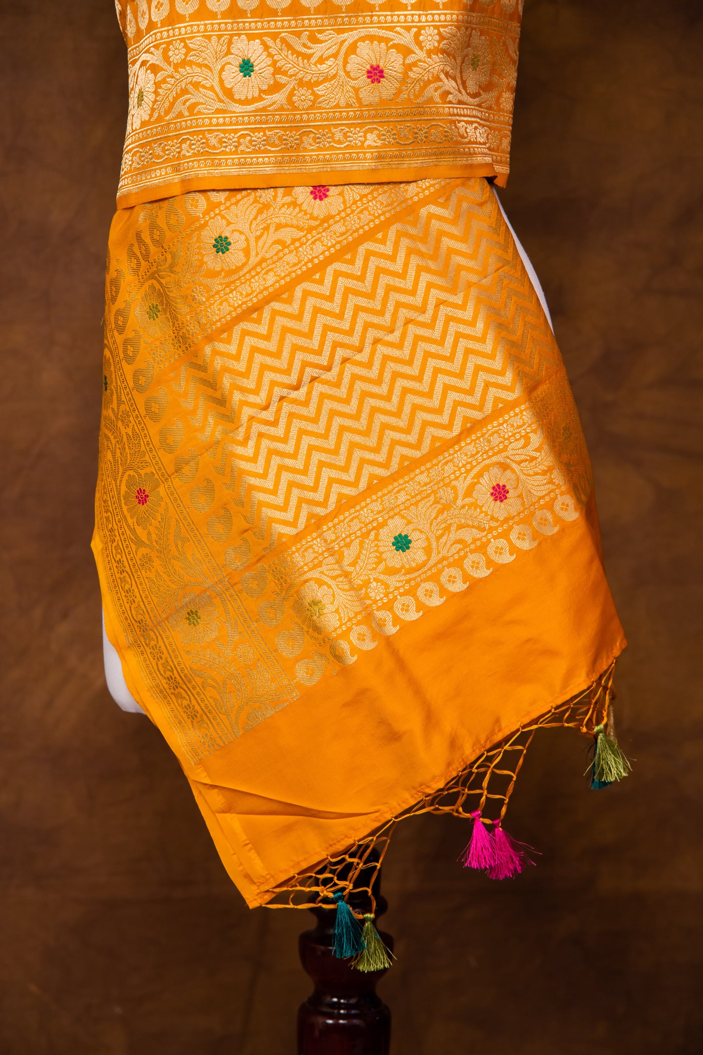 Mustard Katan Pure Silk Dupatta - Panaya 