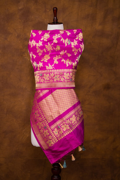 Purple Katan Pure Silk Dupatta - Panaya 