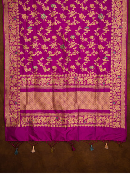 Purple Katan Pure Silk Dupatta - Panaya 