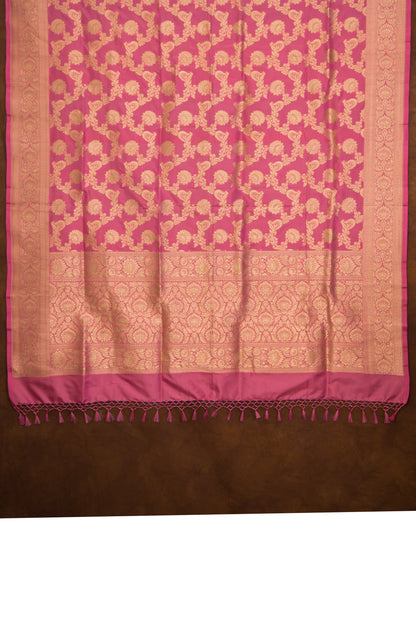 Light Pink Katan Pure Silk Dupatta - Panaya 