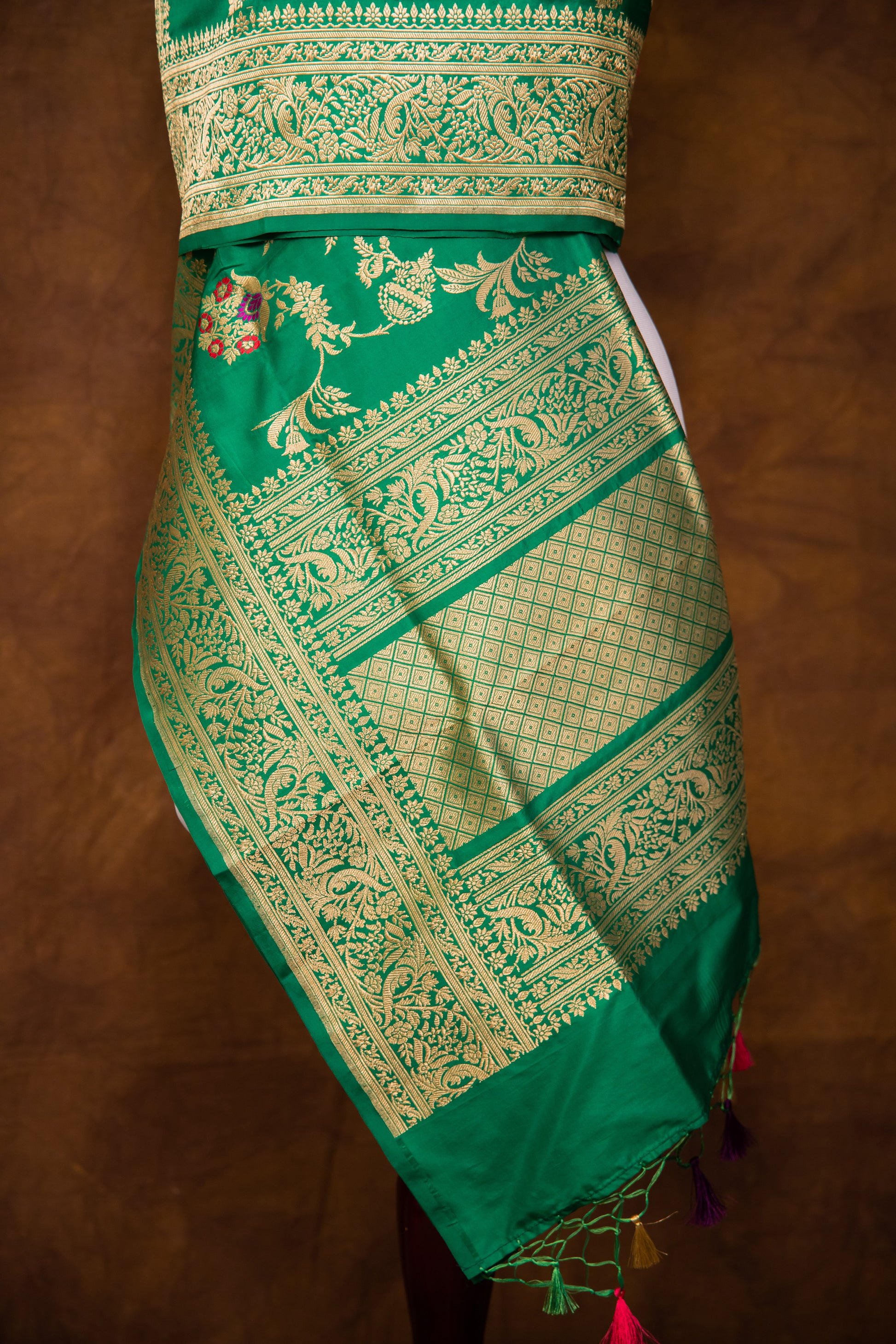 Green Katan Pure Silk Dupatta