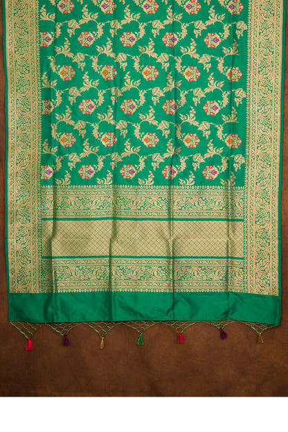 Green Katan Pure Silk Dupatta - Panaya 