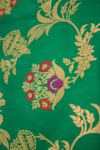 Green Katan Pure Silk Dupatta - Panaya 