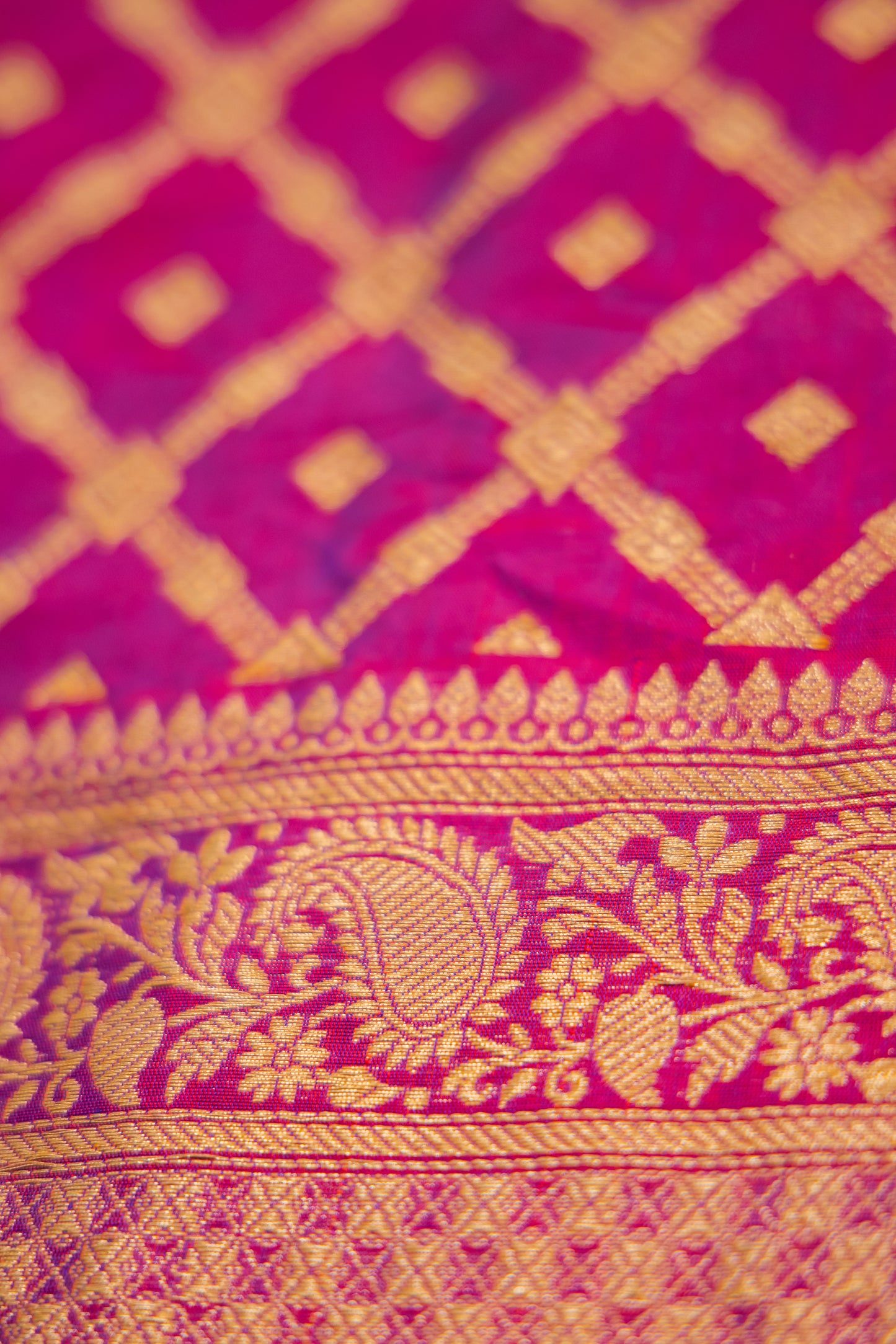 Purple Katan Pure Silk Dupatta - Panaya 