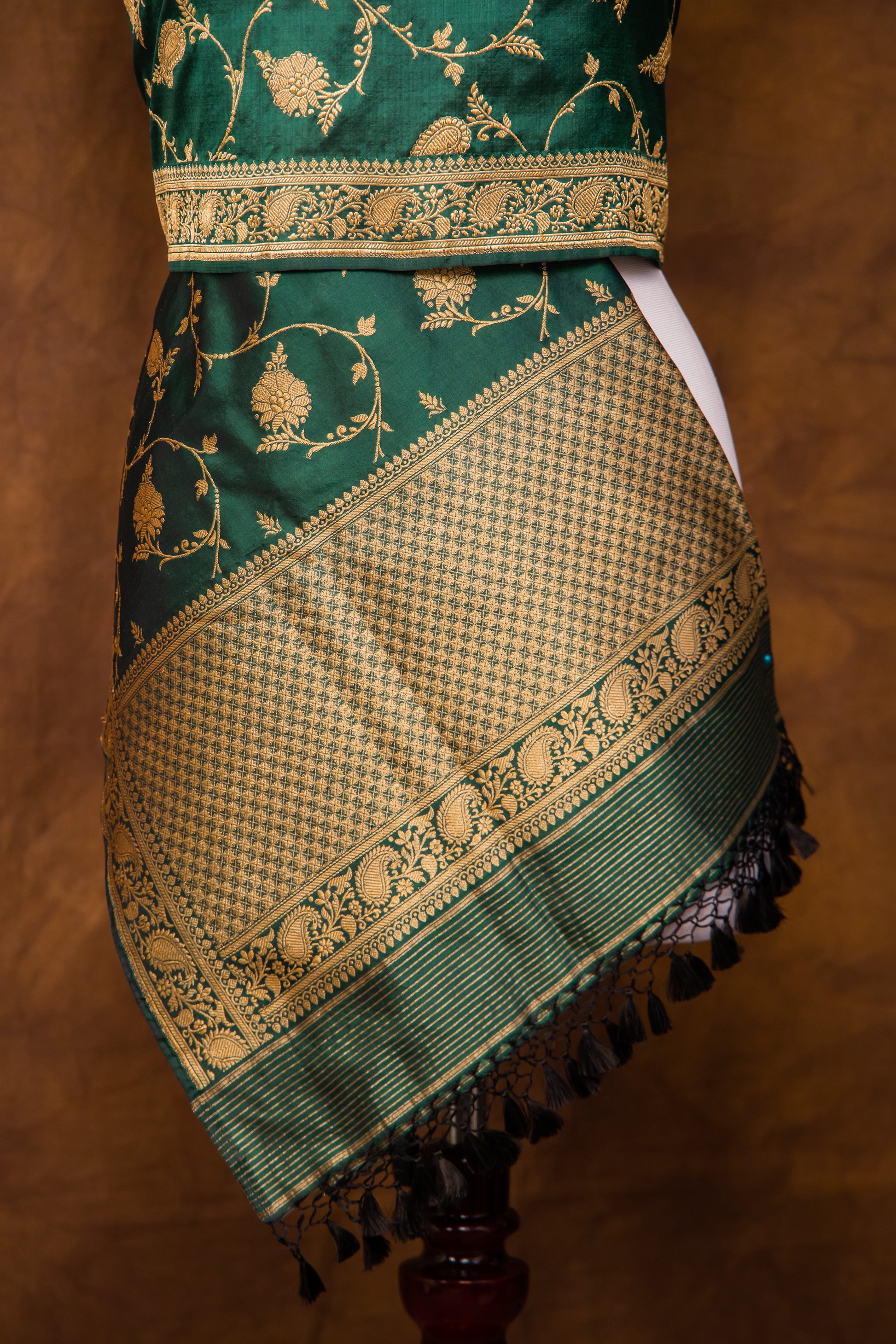 Green Katan Pure Silk Dupatta