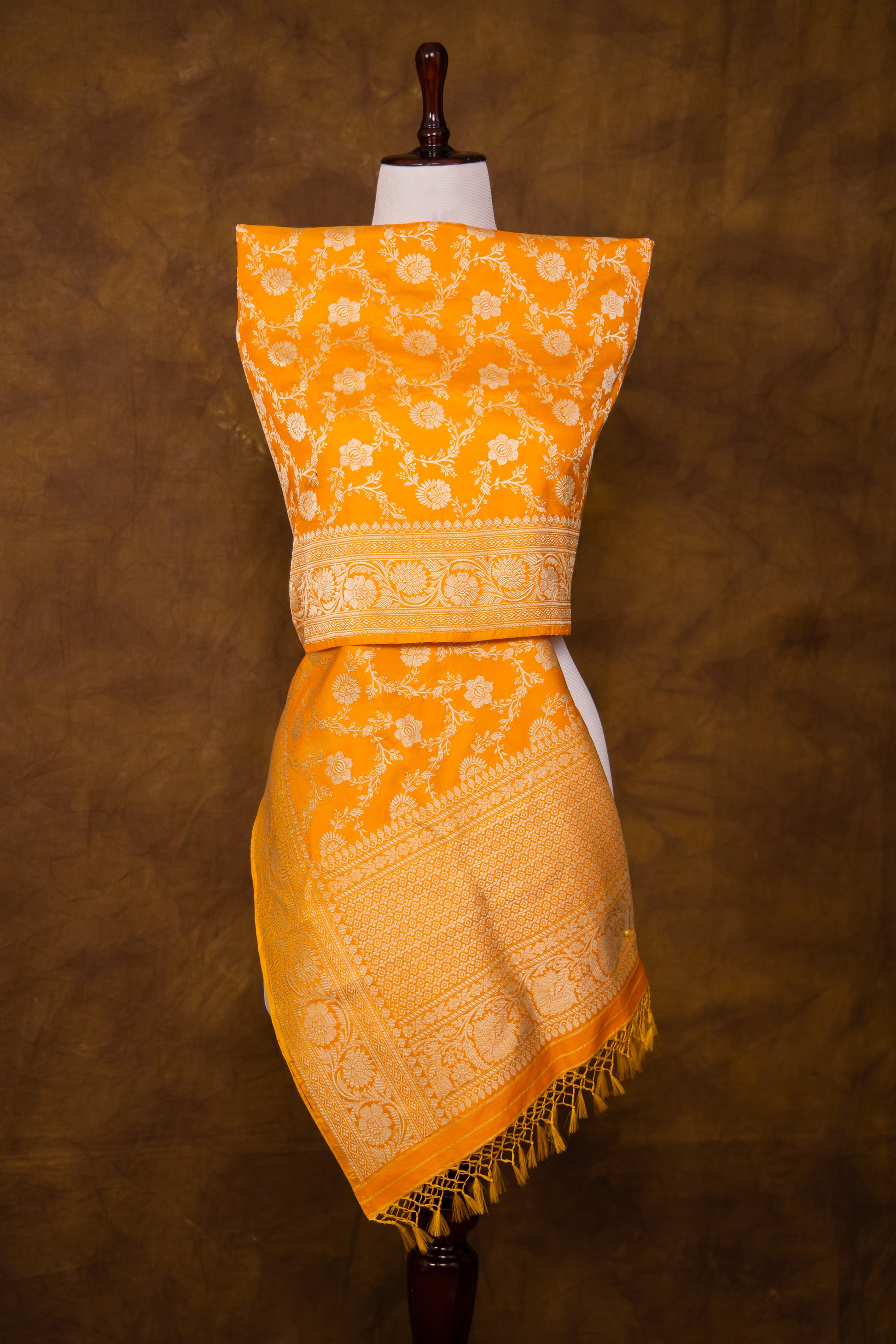 Orange Dupatta Katan Pure Silk