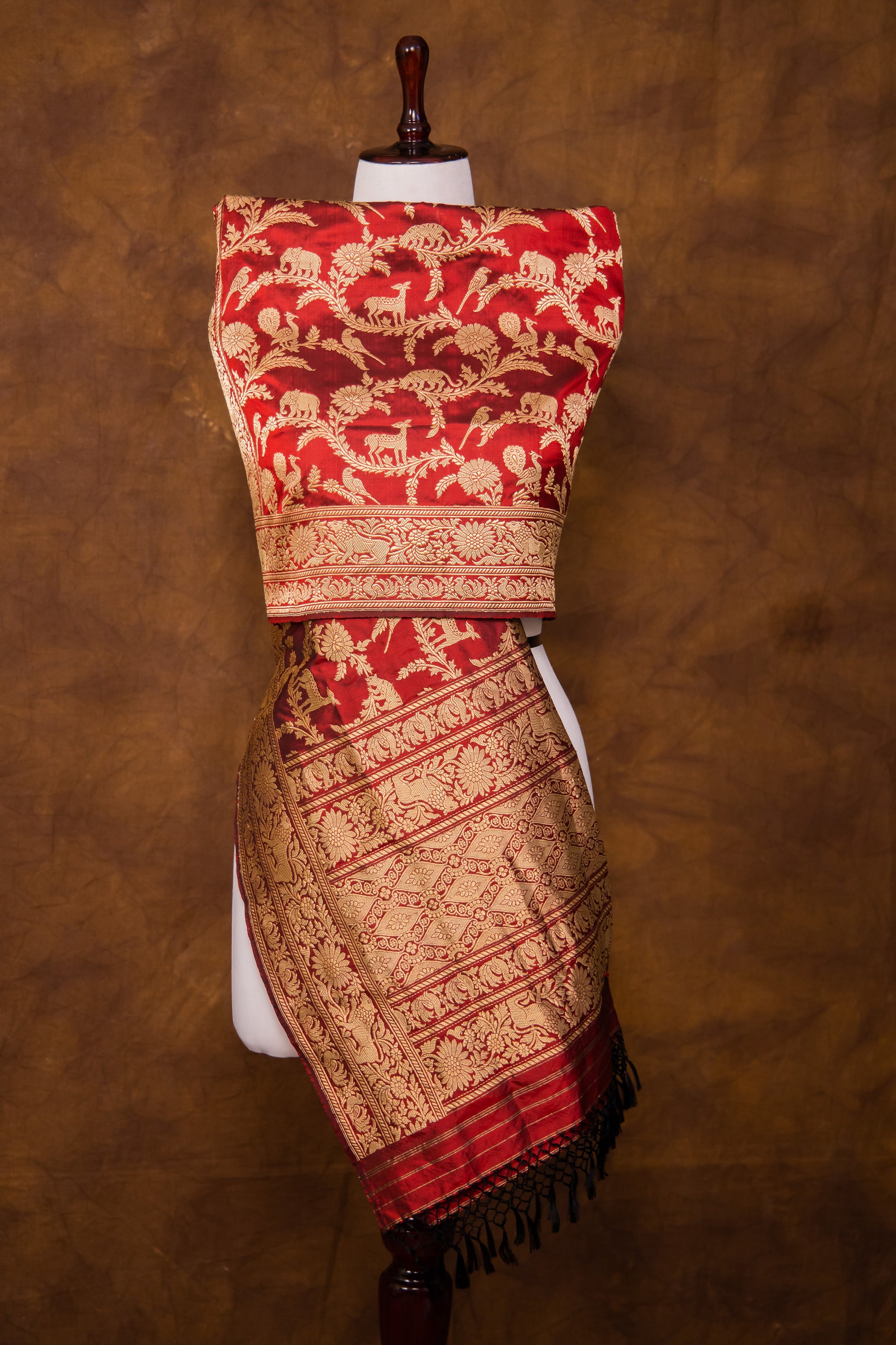 Maroon Katan Pure Silk Dupatta