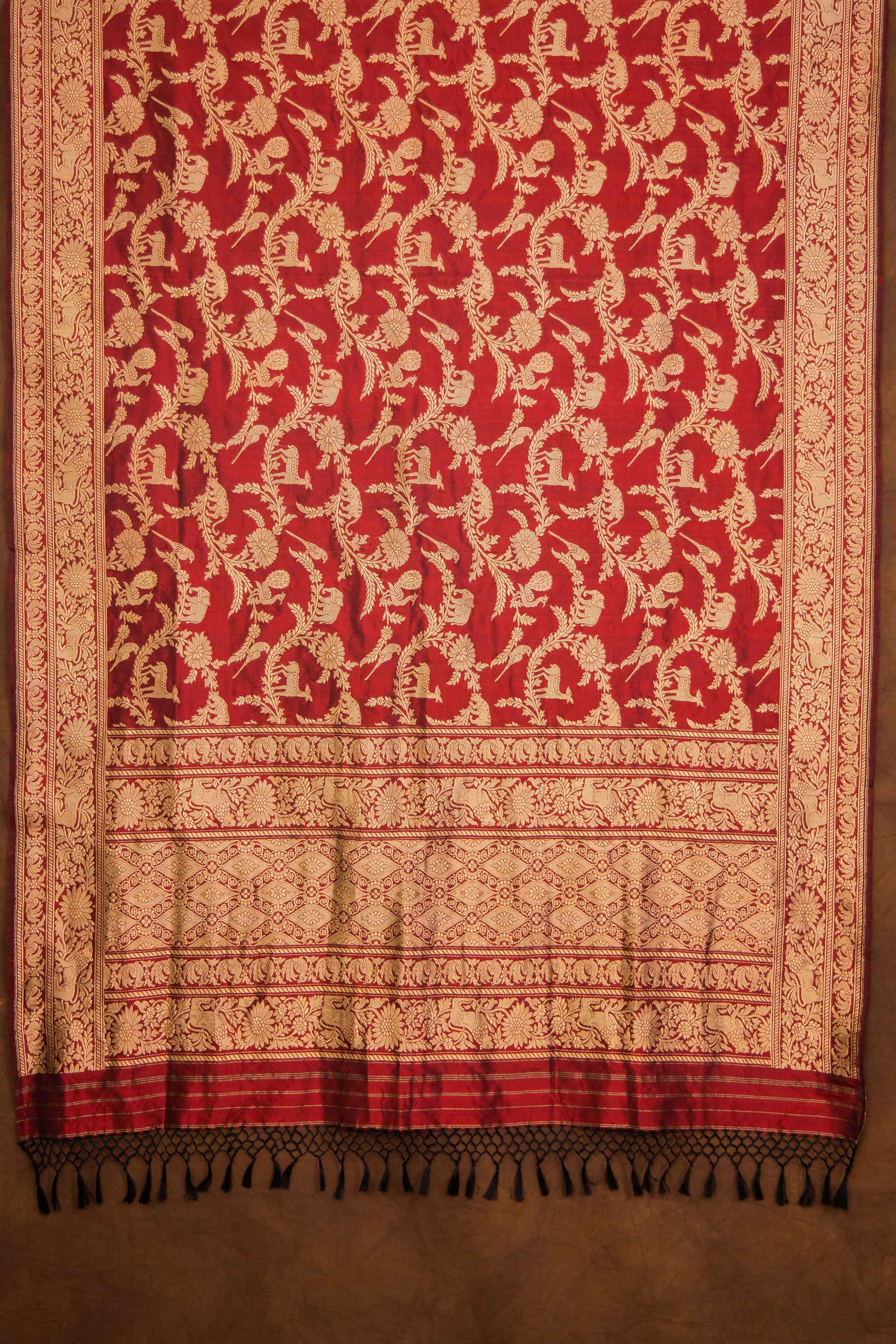 Maroon Katan Pure Silk Dupatta