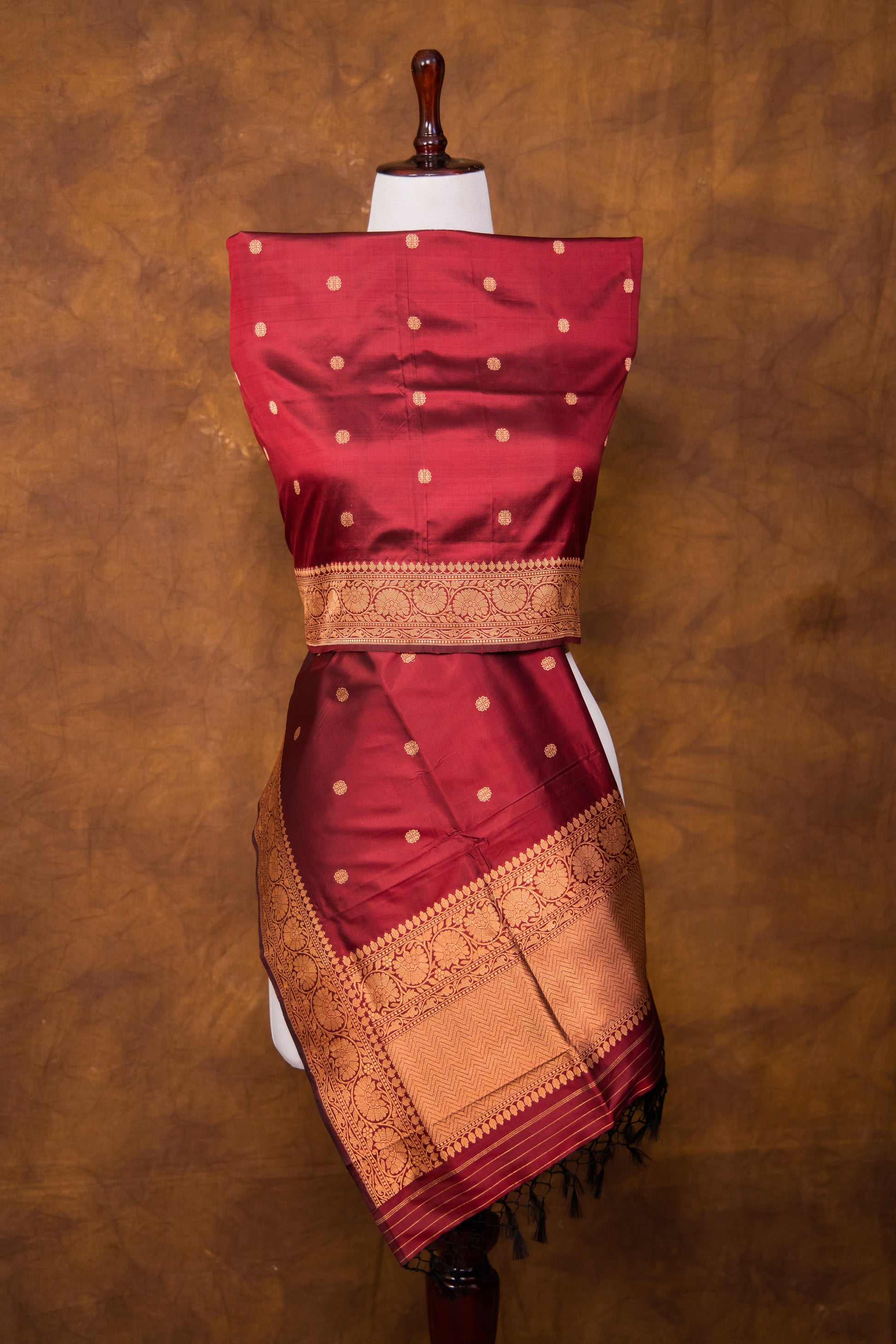 Maroon Dupatta Katan Pure Silk